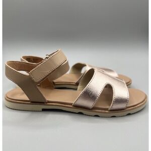 SOREL Womens Size 7.5 ELLA III Adjustable Ankle Strap Sandal Metallic Gold *Read